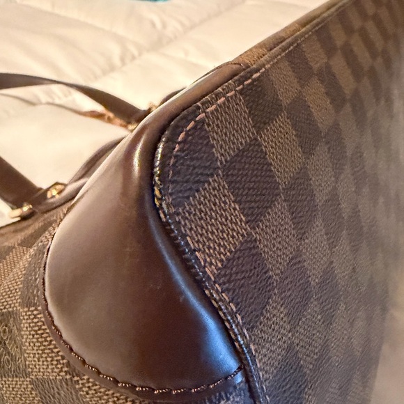 Louis Vuitton Damier Ebene Tote with Red Interior and Gold Hardware - Picture 8 of 15